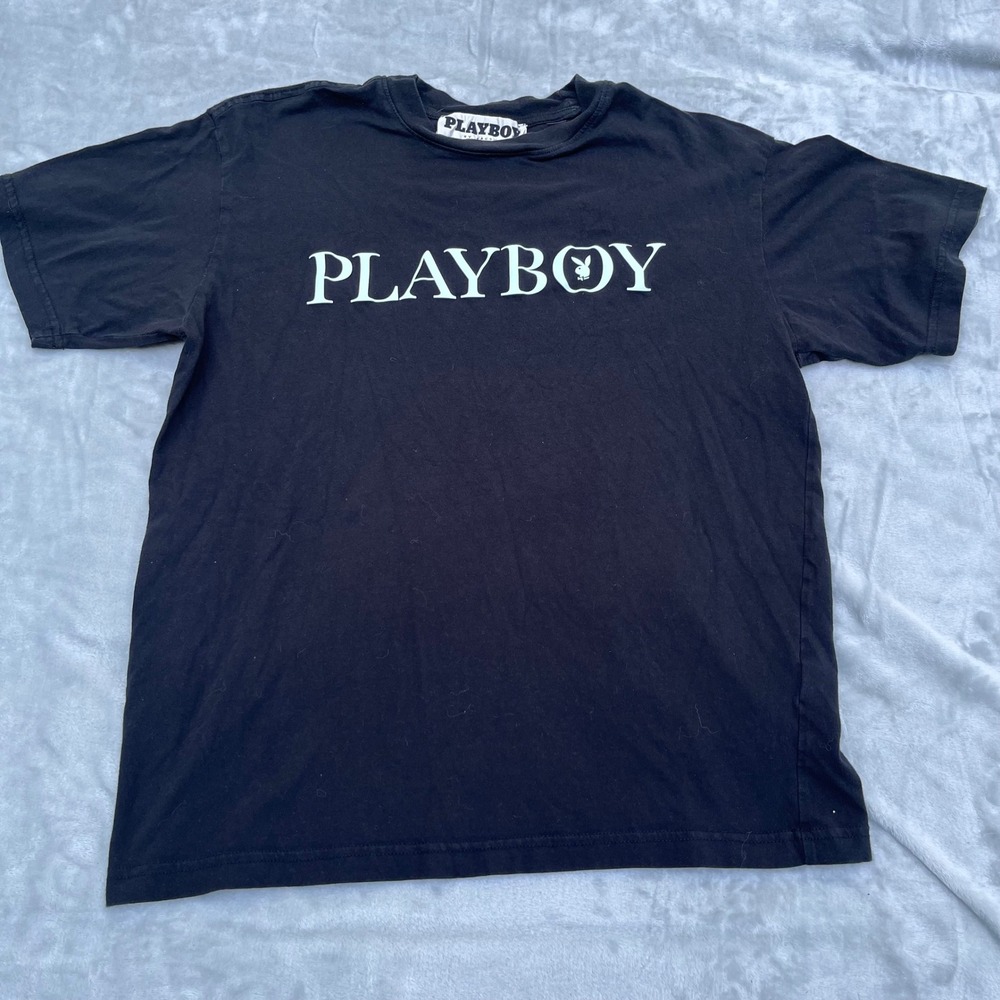 Playboy by PacSun Mens Black Graphic T-Shirt Bunny Logo Size M